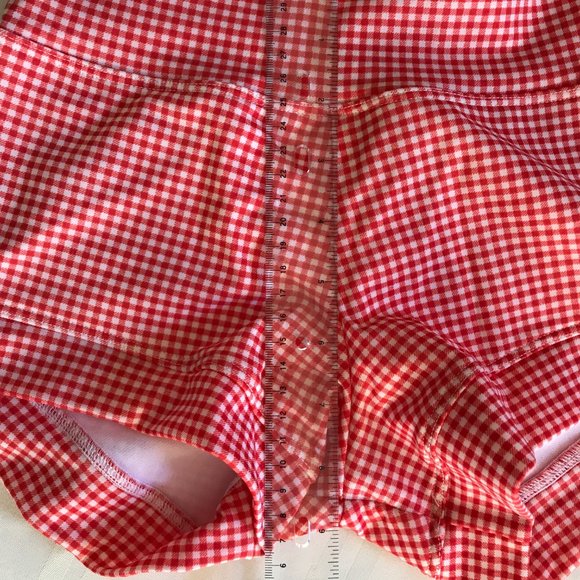 NEW Lime Ricki Red Gingham Boy Shorts XS Modest Swim - Picture 3 of 5